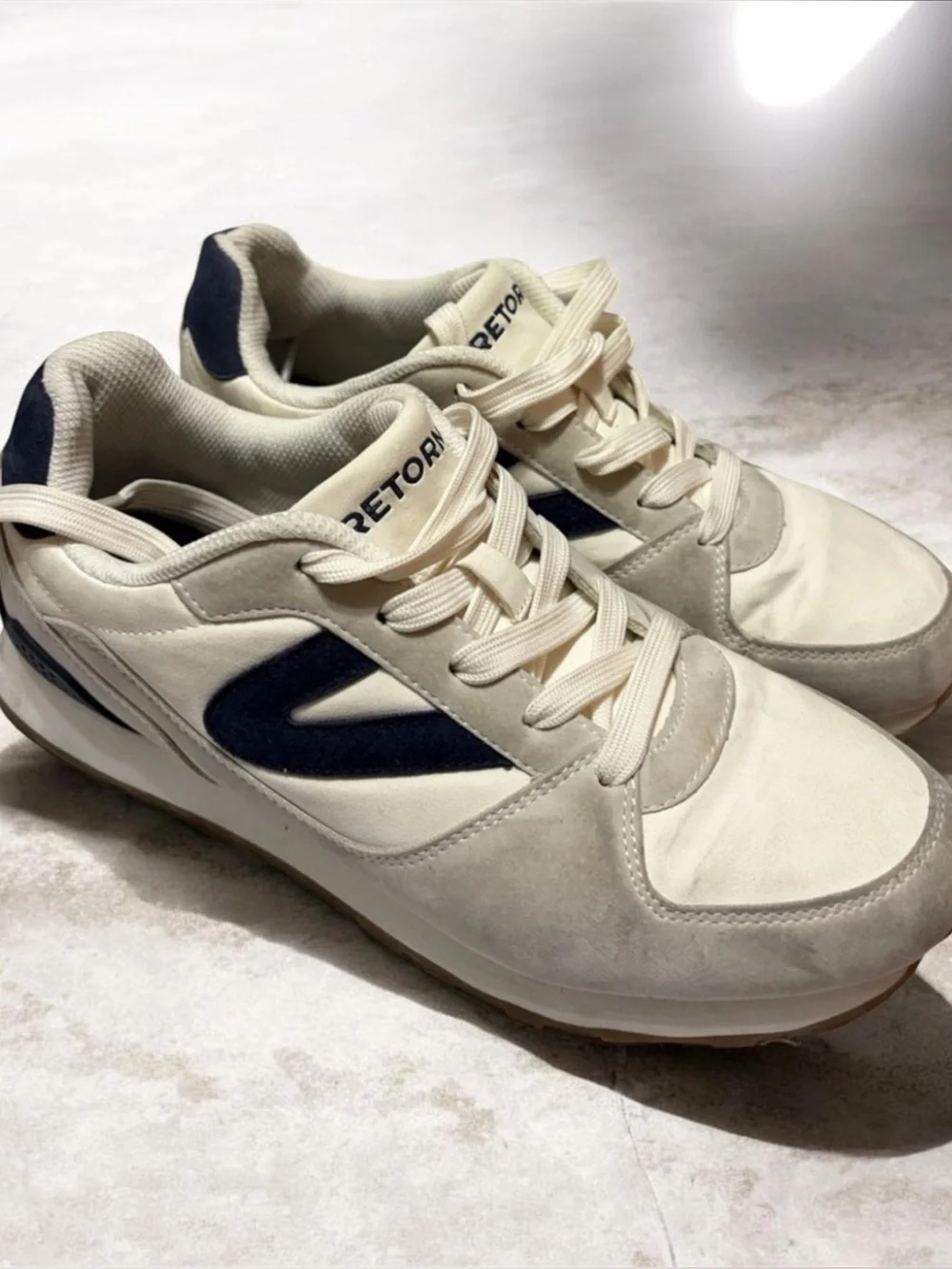 Tretorn Lillian White Navy Retro Comfort Sneakers Sz 9 Women